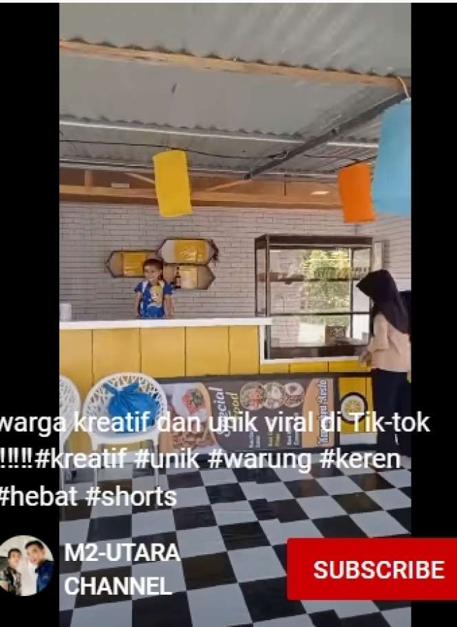 Viral Warung Berbentuk Segitiga Siku-Siku, Netizen Khawatirkan Tiang : `Jangan Sampai Kesenggol!`