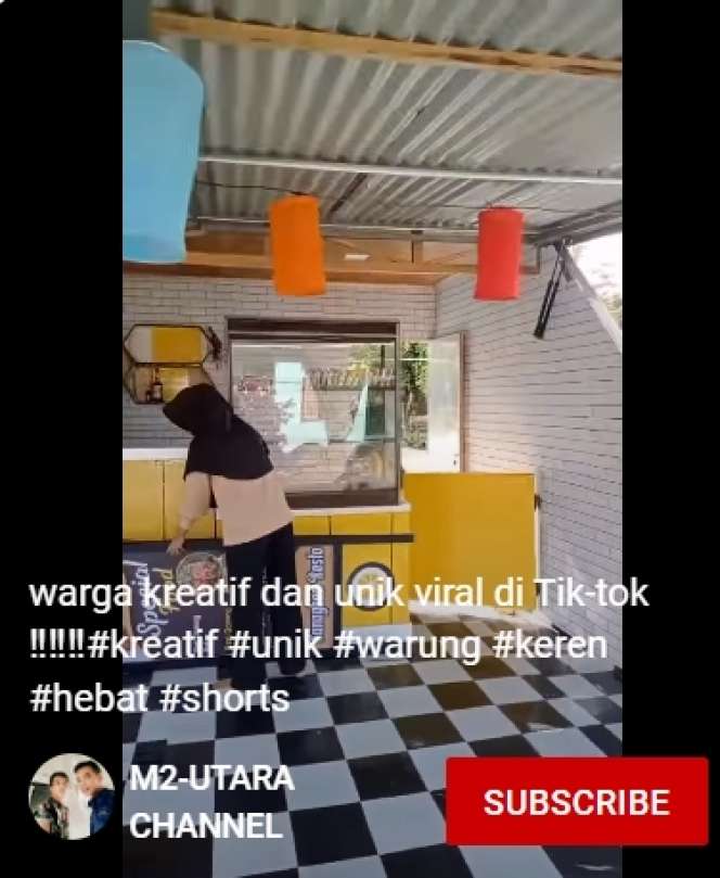 Viral Warung Berbentuk Segitiga Siku-Siku, Netizen Khawatirkan Tiang : `Jangan Sampai Kesenggol!`