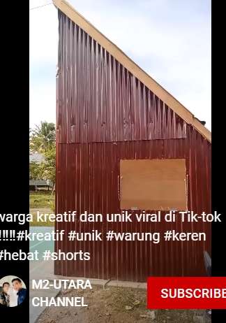 Viral Warung Berbentuk Segitiga Siku-Siku, Netizen Khawatirkan Tiang : `Jangan Sampai Kesenggol!`