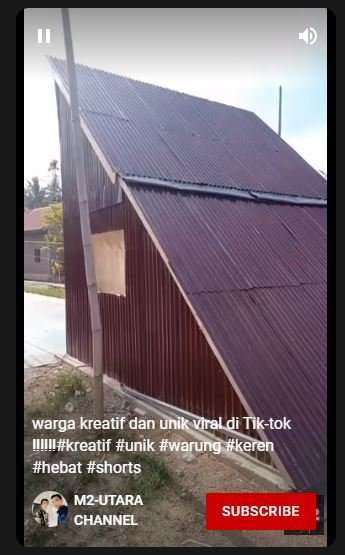 Viral Warung Berbentuk Segitiga Siku-Siku, Netizen Khawatirkan Tiang : `Jangan Sampai Kesenggol!`