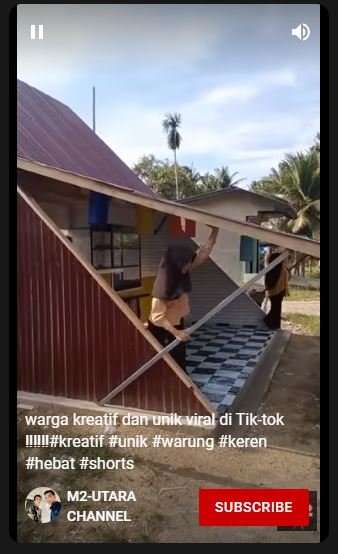 Viral Warung Berbentuk Segitiga Siku-Siku, Netizen Khawatirkan Tiang : `Jangan Sampai Kesenggol!`