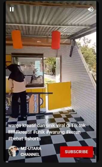 Viral Warung Berbentuk Segitiga Siku-Siku, Netizen Khawatirkan Tiang : `Jangan Sampai Kesenggol!`