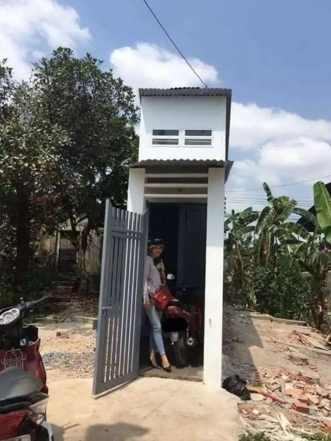 17 Potret Rumah-Rumah Super Ramping yang Viral, Selebar Penggaris, Bentuknya Ngeri-Ngeri Sedap!