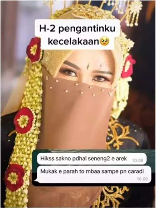 Wajah Bonyok Parah Jelang Nikah, Hasil Makeup Pengantin ini Bikin Melongo, Lihat 7 Potretnya