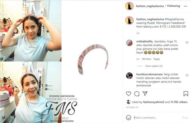 Sederet Penampakan Bando Nagita Slavina yang Harganya Bikin Tercengang!