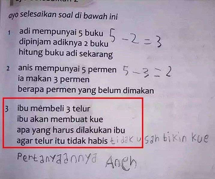 10 Potret Jawaban Absurd Siswa di Lembar Ujian, Bikin Guru Geleng-geleng Kepala!