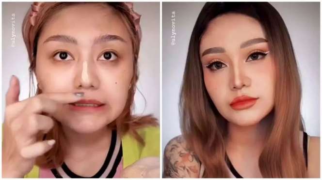 Potret Riasan Wanita yang Viral Tiru Wajah Artis, Mirip Banget!