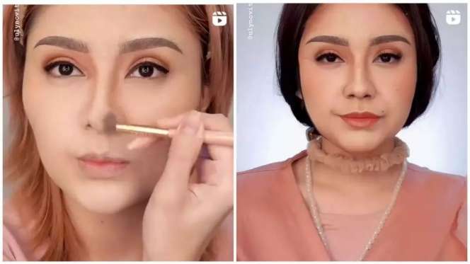 Potret Riasan Wanita yang Viral Tiru Wajah Artis, Mirip Banget!