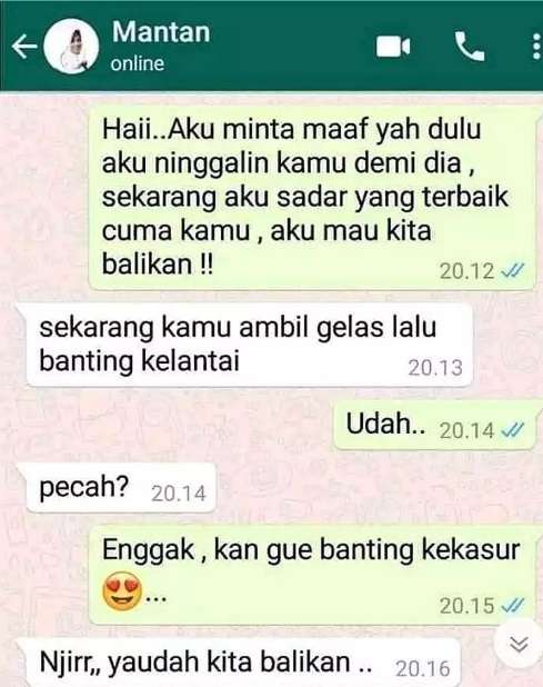 10 Chat WhatsApp Mantan Ajak Balikan, Endingnya Bikin Ngelus Dada!