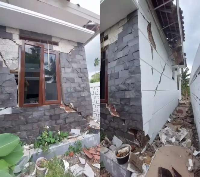 Baru Dihuni 8 Bulan, Rumah Gedongan Ini Hancur Karena Gempa Cianjur, Lihat 11 Potretnya Miris Banget!