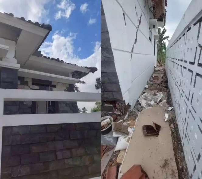 Baru Dihuni 8 Bulan, Rumah Gedongan Ini Hancur Karena Gempa Cianjur, Lihat 11 Potretnya Miris Banget!