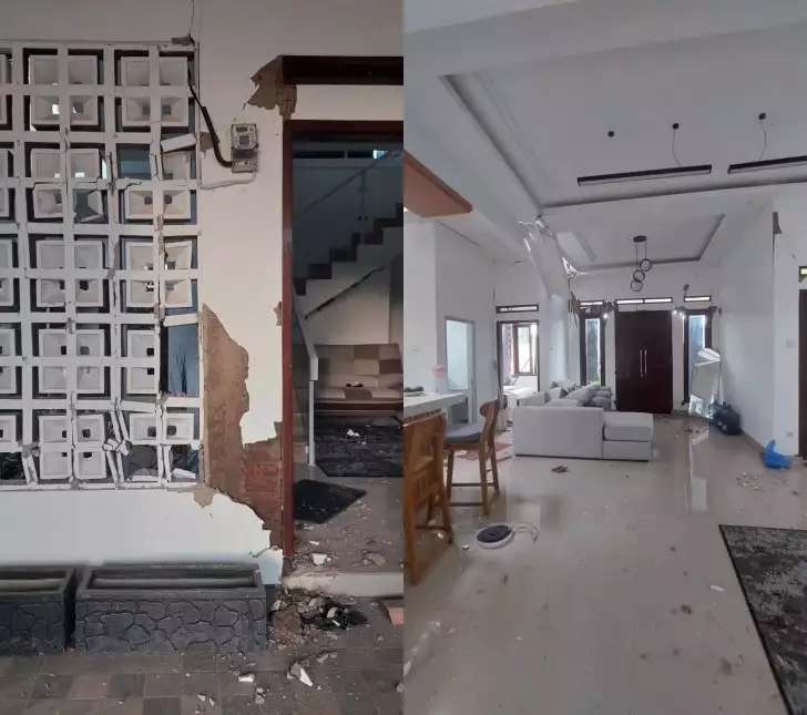 Baru Dihuni 8 Bulan, Rumah Gedongan Ini Hancur Karena Gempa Cianjur, Lihat 11 Potretnya Miris Banget!