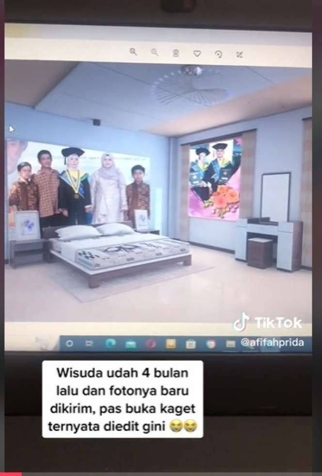 Hasil Foto Wisuda Ini Endingnya di Luar Dugaan, Editannya Ala 90-an!