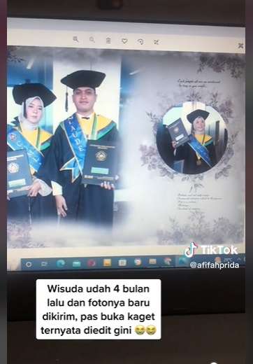 Hasil Foto Wisuda Ini Endingnya di Luar Dugaan, Editannya Ala 90-an!