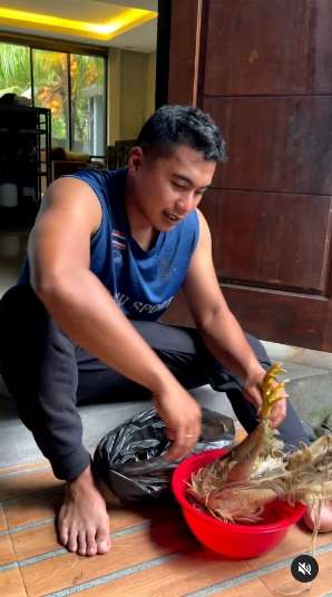 Pengantin Baru, 7 Potret Aprilio Manganang Bersihkan Bulu Ayam Jadi Sorotan, Macho?