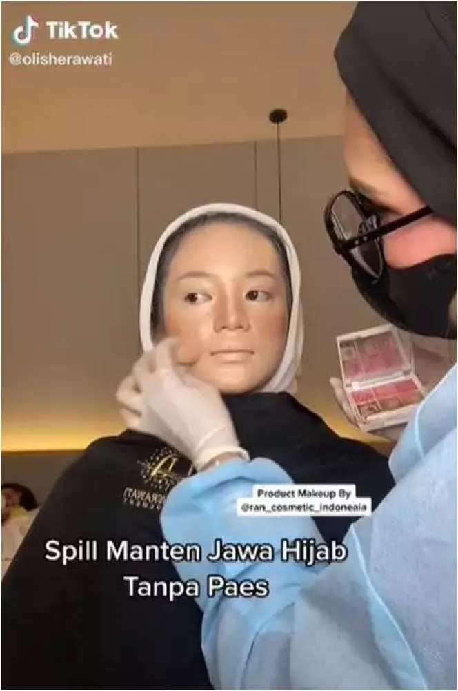 Transformasi Wanita Berhijab Makeup Ala Pengantin Jawa, Tanpa Paes Tapi Manglingi, Barbie Abis!