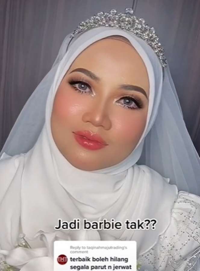 Semula Banyak Jerawat, Potret Pengantin Wanita yang Wajahnya Disulap Seperti Barbie!
