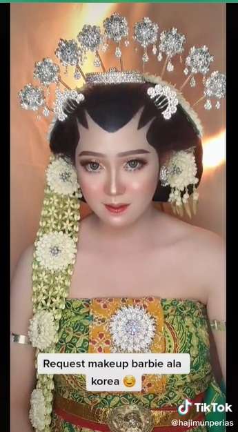 Potret Transformasi Pengantin Adat Jawa Request Makeup Ala Barbie Korea, Hasilnya Bikin Panglilng!