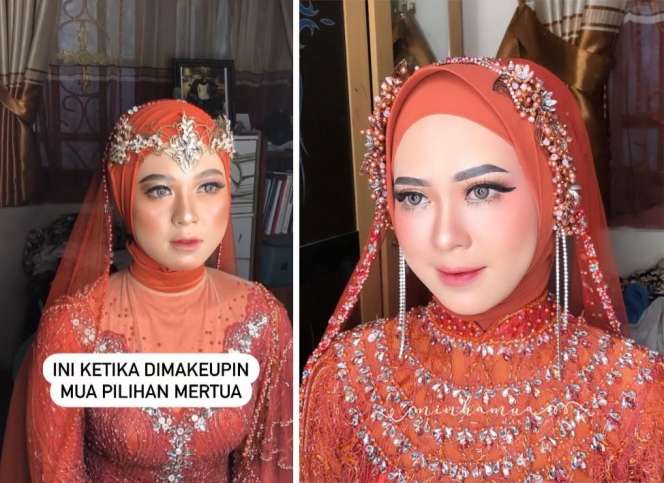 Potret Pengantin Nangis Usai Dirias MUA Pilihan Mertua, Langsung Pakai MUA Pilihan Sendiri, Hasilnya Beda Banget!