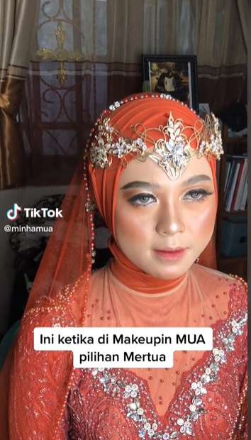 Potret Pengantin Nangis Usai Dirias MUA Pilihan Mertua, Langsung Pakai MUA Pilihan Sendiri, Hasilnya Beda Banget!