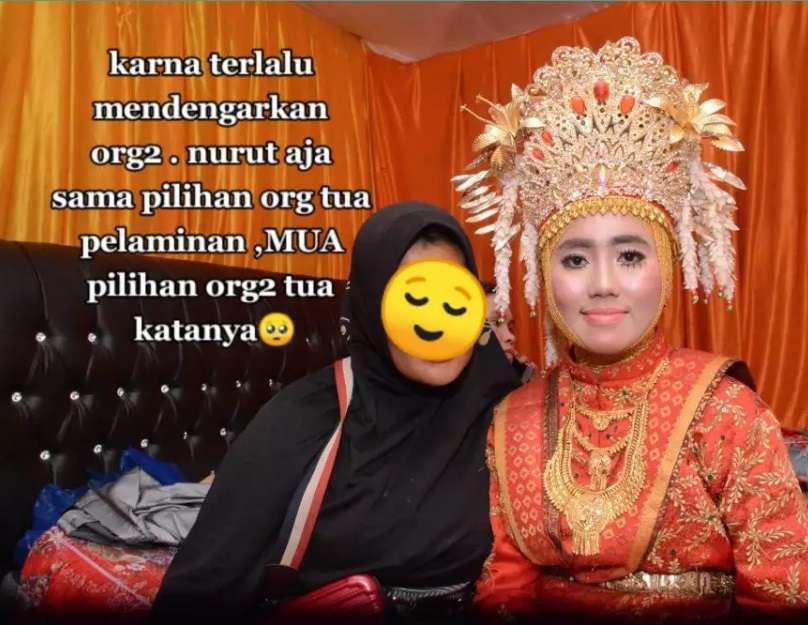 Potret Pengantin Dirias MUA Pilihan Orangtua, Hasilnya Bikin Nyesek, Disebut Mirip Hantu!