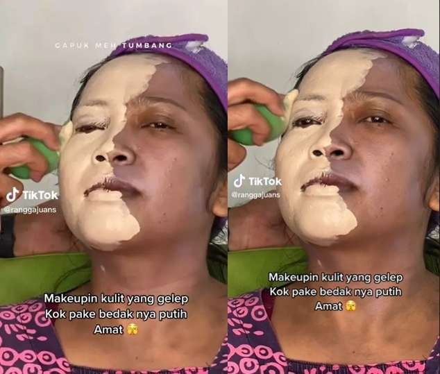 Pengantin Sawo Matang Dirias MUA Pakai Bedak Putih Tebal, Soflens Biru Menyala, Hasilnya Syok!