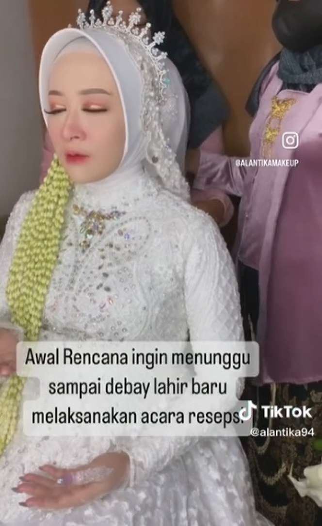 Potret Transformasi Wanita Hamil 8 Bulan Dirias MUA, Jadi Pengantin di Acara Resepsi, Penampilannya Bikin Pangling!
