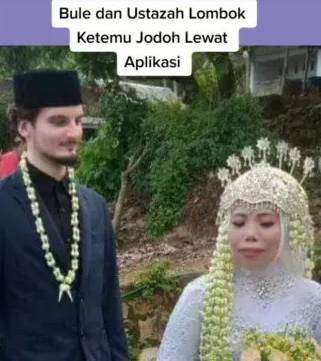 Potret Ustazah di Lombok Menikah dengan Bule Ganteng
