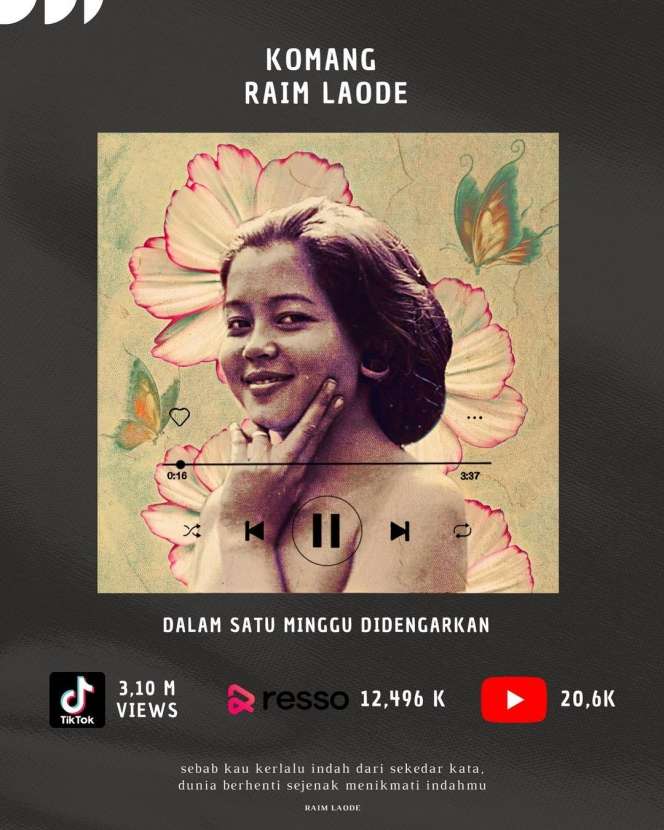 Potret Sosok Asli Komang di Balik Lagu Ciptaan Raim Laode