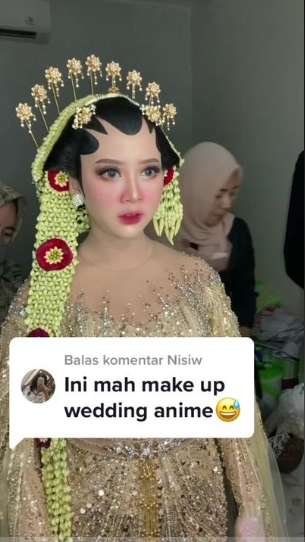 Viral Pengantin Makeupnya Mirip Karakter Anime, Para Tamu Undangan Auto Nggak Kedip!