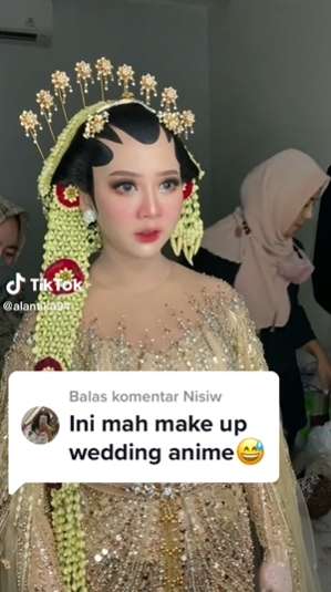 Viral Pengantin Makeupnya Mirip Karakter Anime, Para Tamu Undangan Auto Nggak Kedip!