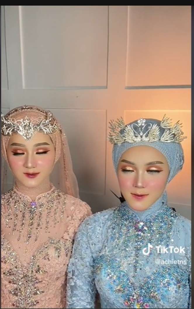 MUA Ini Pamer Skill Makeup Pengantin Kembar, Hasilnya Bak Barbie, Auto Bikin Pangling!