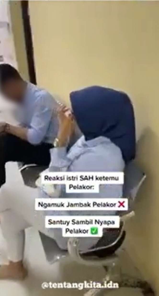 Viral Gaya Santuy Istri Sah Labrak Pelakor yang Dihamili Suaminya, Reaksi Si Pria Bikin Netizen Geram, Ini 7 Potretnya