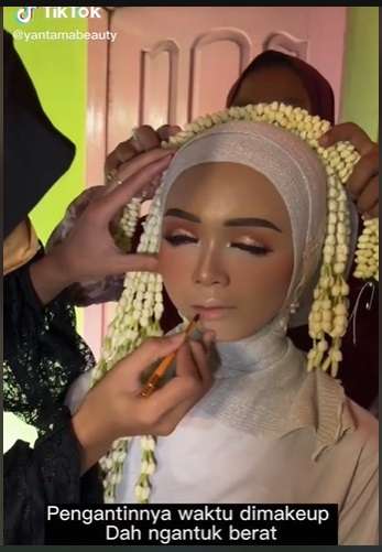 Pengantin Ini Dirias Sambil Tertidur, MUA Pilih Cara Ini, Hasilnya Malah Bikin Salfok!