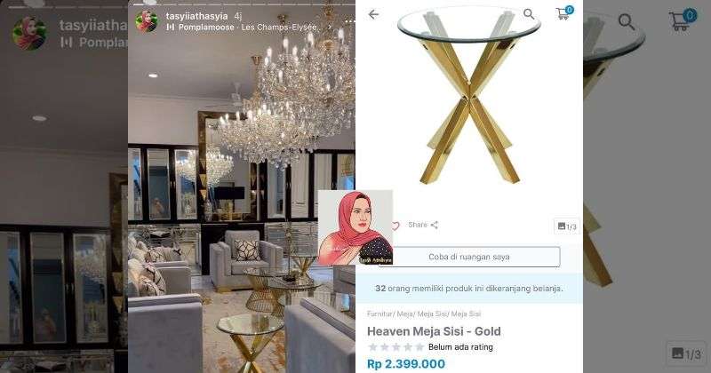 Perabotan Rumah Tasyi Athasyia yang Punya Harga Fantastis, Lampu Gantung Saja Segini Banderolnya