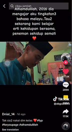 Berawal dari Ucapan Selamat Ulang Tahun, Kisah Cinta Murid dan Guru Beda Usia 26 Tahun Ini Berakhir di Pelaminan!