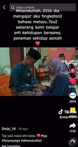Berawal dari Ucapan Selamat Ulang Tahun, Kisah Cinta Murid dan Guru Beda Usia 26 Tahun Ini Berakhir di Pelaminan!