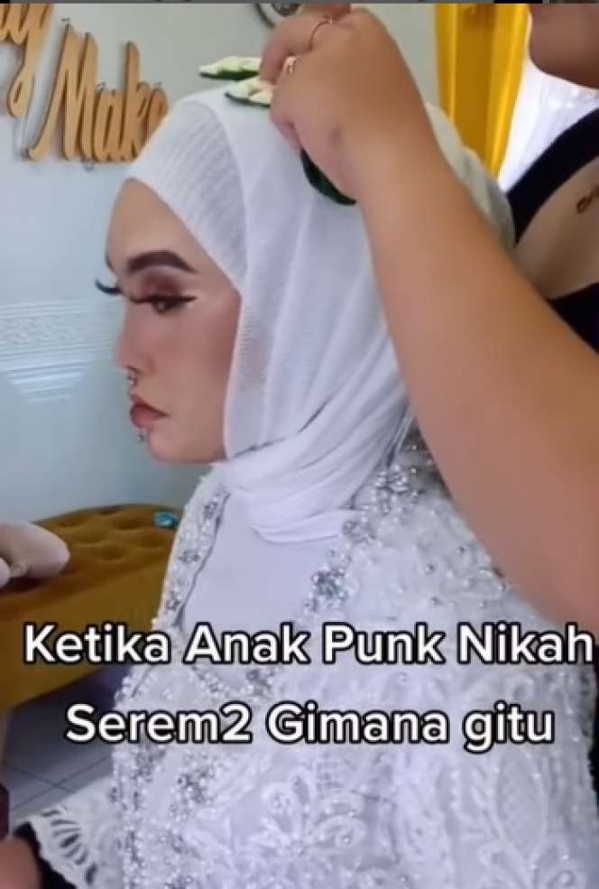Potret Transformasi Makeup Anak Punk Saat Menikah, Awalnya Seram Endingnya Bikin Melongo, Bak Bumi dan Langit!