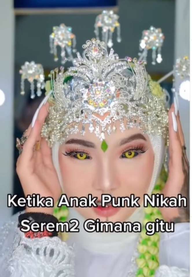 Potret Transformasi Makeup Anak Punk Saat Menikah, Awalnya Seram Endingnya Bikin Melongo, Bak Bumi dan Langit!