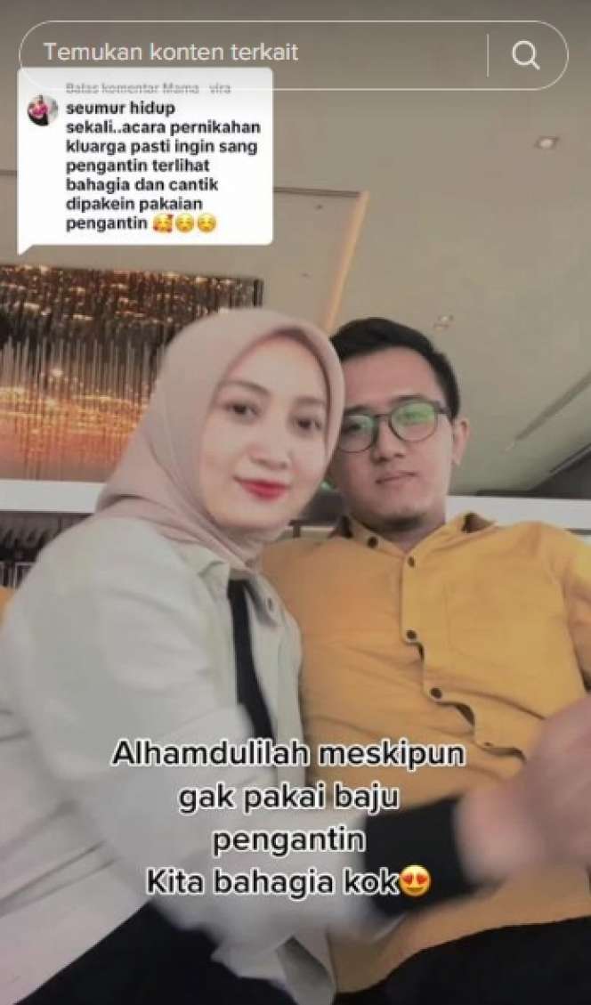 Viral Pasangan Nikah Hemat Cuma di KUA, Tidak Pakai Makeup dan Kebaya, Netizen : Pernikahan Teririt