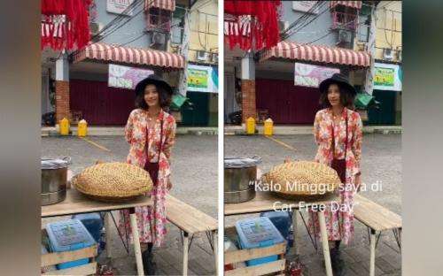 Potret Sosok Sonya Pedagang Ketupat Viral di Bekasi, Punya Paras Cantik dan Gayanya Modis Banget!
