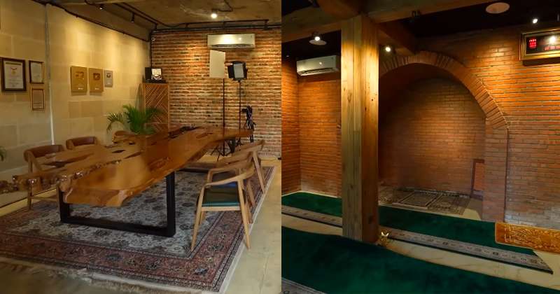 Potret Kantor Baim Wong yang Punya Air Terjun dalam Ruangan