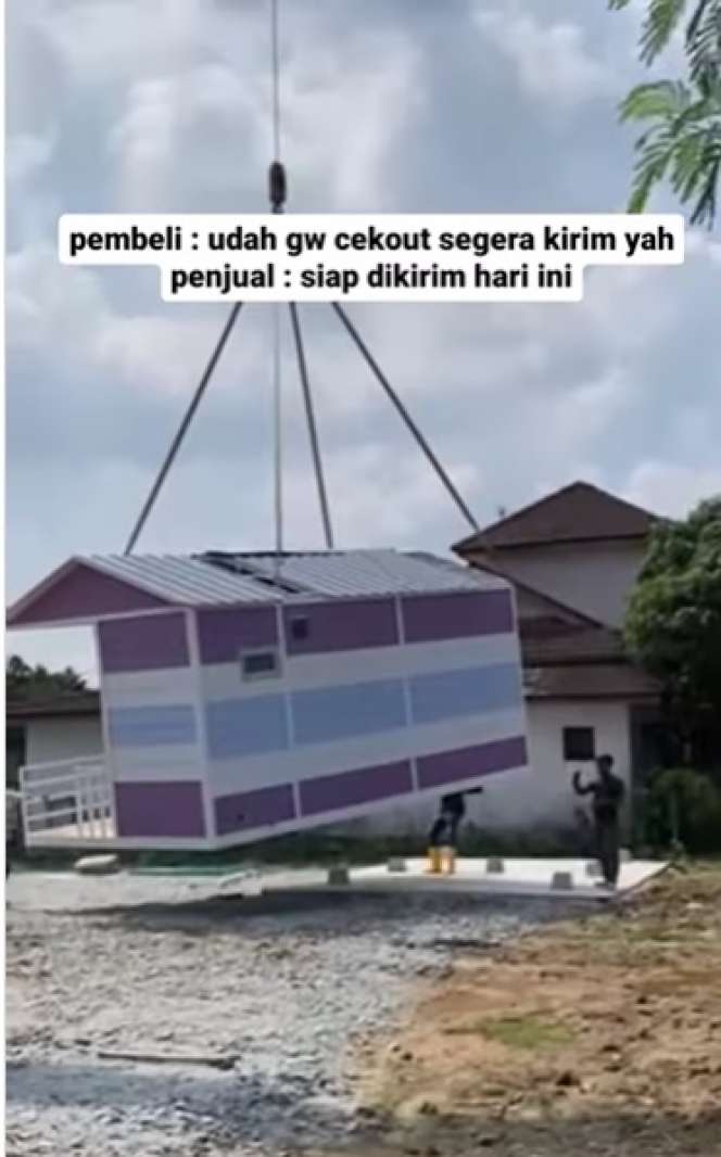 Potret Rumah Unik yang Bisa Diangkat Mobil Pengantar Barang, Netizen: `Enak Bisa Pindah Kemana Saja` 