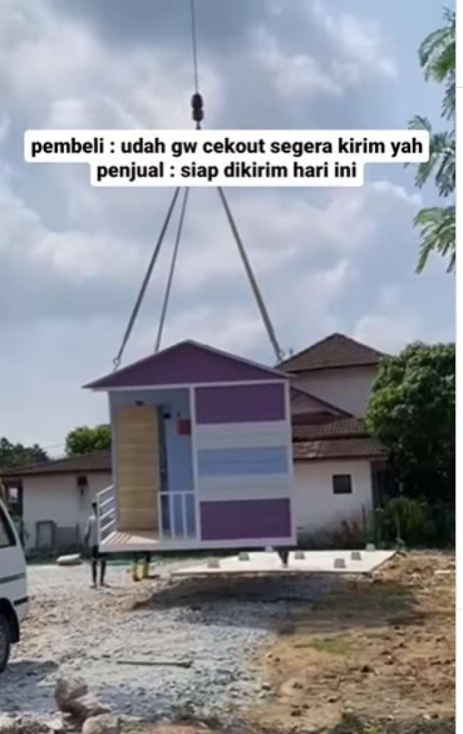 Potret Rumah Unik yang Bisa Diangkat Mobil Pengantar Barang, Netizen: `Enak Bisa Pindah Kemana Saja` 