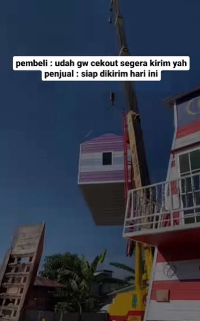 Potret Rumah Unik yang Bisa Diangkat Mobil Pengantar Barang, Netizen: `Enak Bisa Pindah Kemana Saja` 