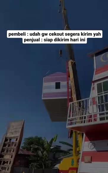 Potret Rumah Unik yang Bisa Diangkat Mobil Pengantar Barang, Netizen: `Enak Bisa Pindah Kemana Saja` 