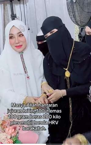 Viral Pernikahan Wanita Bercadar di Kalimantan, Mahar Miliaran Hingga Mobil Mewah, Ini Potretnya Bikin Iri