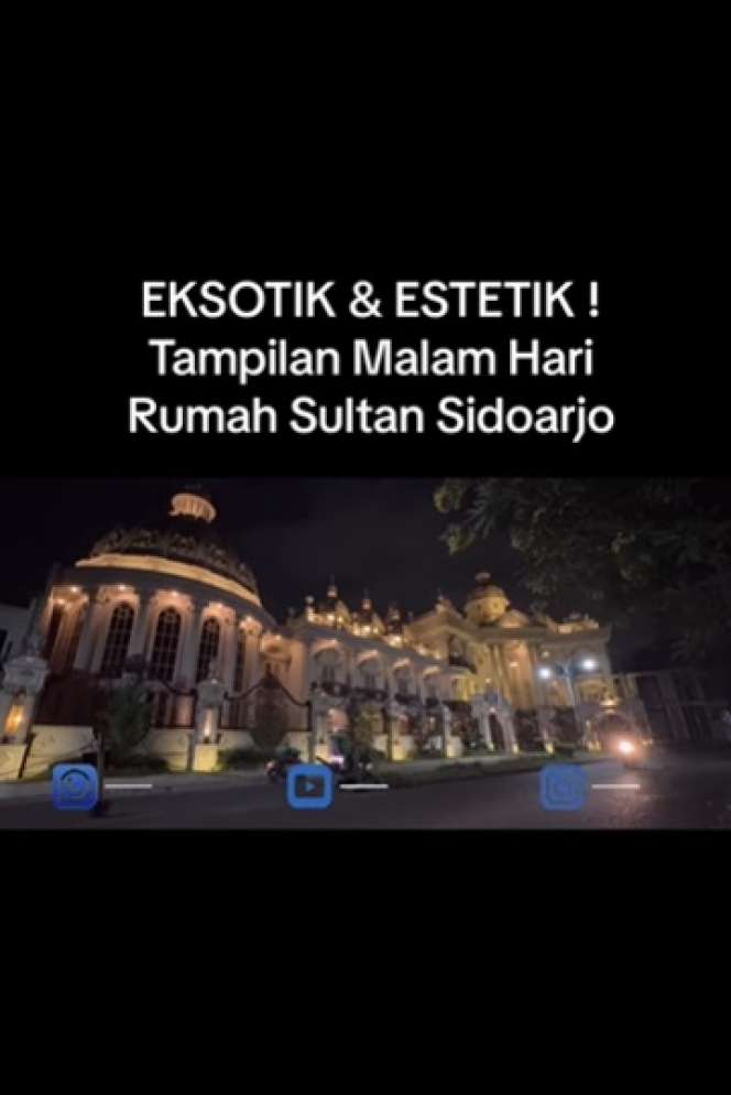 Potret Rumah Sultan Sidoarjo Saat Malam Hari, Penampakannya Bikin Melongo, Megah Bak Istana Kerajaan!
