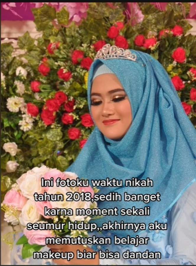Wanita Ini Pamer Makeup Nikah Versi Sendiri VS MUA, Hasilnya Bak Bumi dan Langit