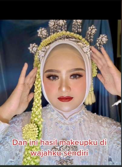 Wanita Ini Pamer Makeup Nikah Versi Sendiri VS MUA, Hasilnya Bak Bumi dan Langit